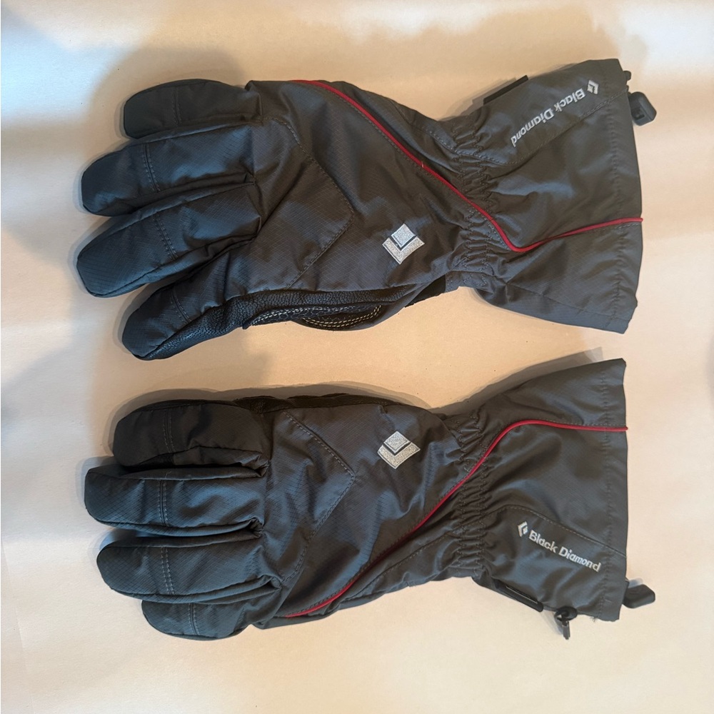Black Diamond Insulated Gloves with Red Trim